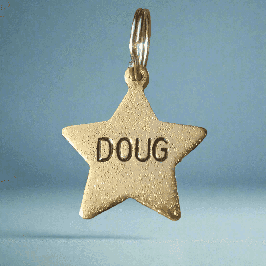 Dog Tag Gold Star Personalised ID Disc Dog Tag Kitten Name Number