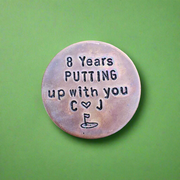 8 Years Putting Up With You Funny 8th Bronze Anniversary Golf Ball Marker Gift