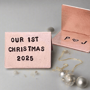 Our 1st Christmas Personalised Handcrafted Copper Christmas Card Xmas Gifts