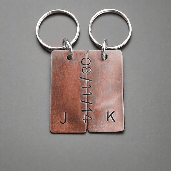 Bronze Keychain Bronze Anniversary Gift Husband Wife Keychain Keyri