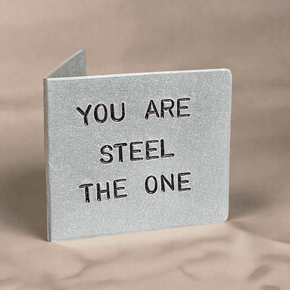 Steel The One Metal Hand Stamped 11th Wedding Anniversary Card