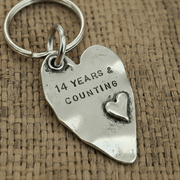 14 Years And Counting Heart Keyring 14th Anniversary Gifts Husband Wife Keychain