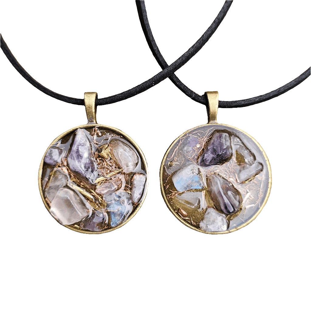  Amethyst Moonstone Orgonite Necklace