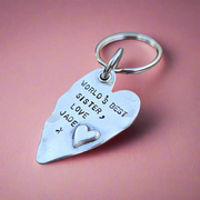 Worlds Best Sister Keychain Gift Personalised Heart Keychain Christmas Birthday