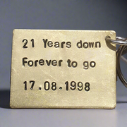21st Wedding anniversary Keyring Husband Wife Gifts For Men Him Husband 21 Years Brass Keychain