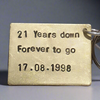 21st Wedding anniversary Keyring Husband Wife Gifts For Men Him Husband 21 Years Brass Keychain