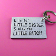 Funny Little Sister Keyring Bitch Christmas Birthday Gifts For Her Auntie Joke