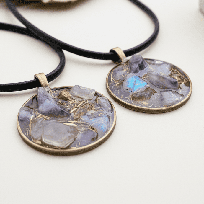  Amethyst Moonstone Orgonite Necklace