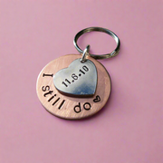 I Still Do Hand Stamped Keyring 7th Wedding Anniversary 22nd Personalised Copper Keychain
