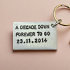 A Decade Down Forever To Go 10th Wedding Anniversary Gifts Tin Aluminium Keyring Keychain 10 Years