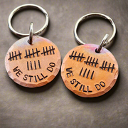 Tally Mark Of 19 Years 19th We Still Do Keyring Set Bronze Wedding Anniversary Gifts Personalised Keychain