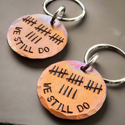 Tally Mark Of 19 Years 19th We Still Do Keyring Set Bronze Wedding Anniversary Gifts Personalised Keychain