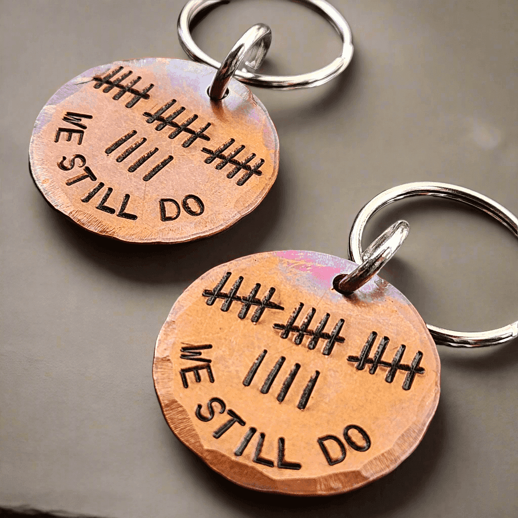 19th Anniversary Mark Of 19 Years 19th We Still Do Keyring Set Bronze Wedding Anniversary Gifts Personalised Keychain