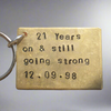 21 Years On And Still Going Strong 21st Wedding anniversary Keyring Husband Wife Gifts For Men Him Husband Brass