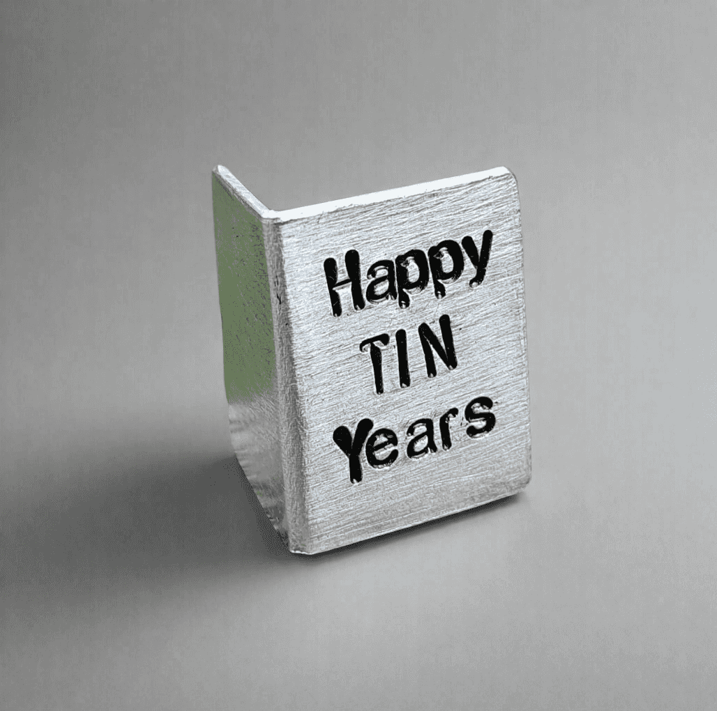 Happy Tin Years Personalised Miniature 10th Wedding Anniversary Card