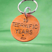 19 Tee-rrific Years Keychain 19th Bronze Anniversary Golf Gifts For Husband Keyring