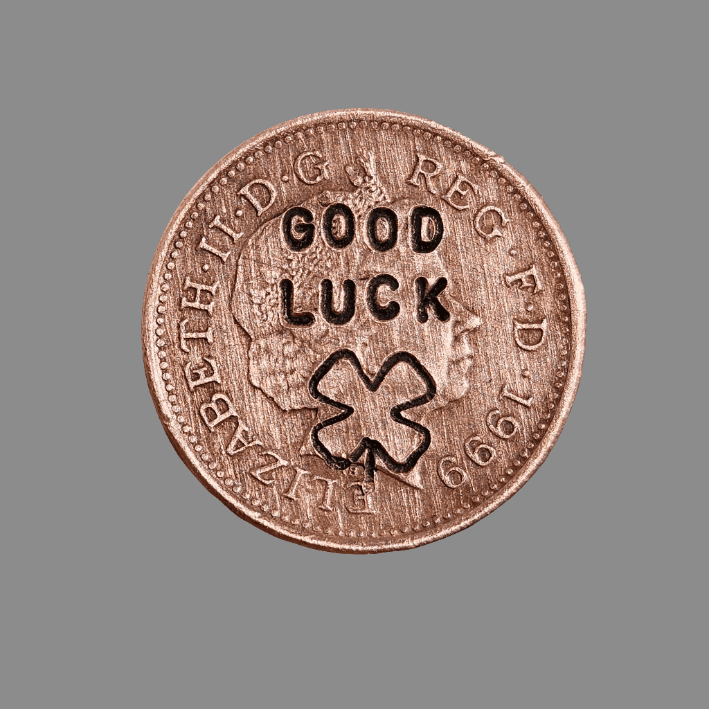 Lucky Penny Personalised 1p Copper Gifts Husband Wife Stamped Good Luck Token 1p