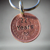 Lucky Penny Keychain Personalised Keyring Copper 22nd Wedding Anniversary Gifts Husband Wife