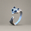 Cute Silver Fox Ring Adjustable Animal Jewellery Retro Jewelry Gifts For Her