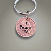 Lucky Penny Keychain Personalised Keyring Copper 7th Wedding Anniversary Gifts Husband Wife