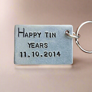 HAPPY TIN YEARS 10th Year Wedding Anniversary Gifts Keyring Keychain