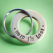 Help I'm Lost Silver Dog Tag Personalised Pet ID Disc Gand Stamped Charm