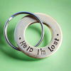 Help I'm Lost Silver Dog Tag Personalised Pet ID Disc Gand Stamped Charm