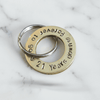 21 Years Down Forever To Go Keyring Brass 21st Anniversary Keychain