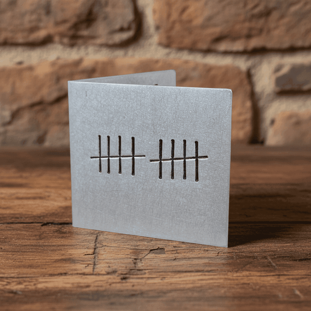 10th Anniversary 10 Years Tally Mark Personalised Card