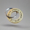21 Years Down Forever To Go Keyring Brass 21st Anniversary Keychain