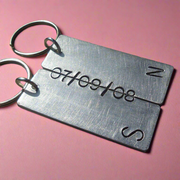 Secret Message 10th Wedding Anniversary Gifts Keychains Aluminium Keyrings