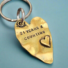 21 Years And Counting 21st Wedding Anniversary Keychain Husband Wife Brass Anniversary Gift