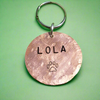 Hand Stamped Copper Dog Tag Personalised Pets ID Disc For Collar or Harness