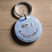 6 Tally Mark And Counting Keyring Gifts 6th Wedding Iron Anniversary Keychain Handstamped