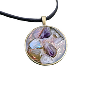 Amethyst Moonstone Orgonite Necklace Orgone Gemstone Rose Quartz Pendant Choker