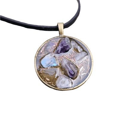  Amethyst Moonstone Orgonite Necklace