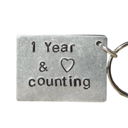 1st Wedding Anniversary Gift 1 YEAR & COUNTING Keychain Keyring