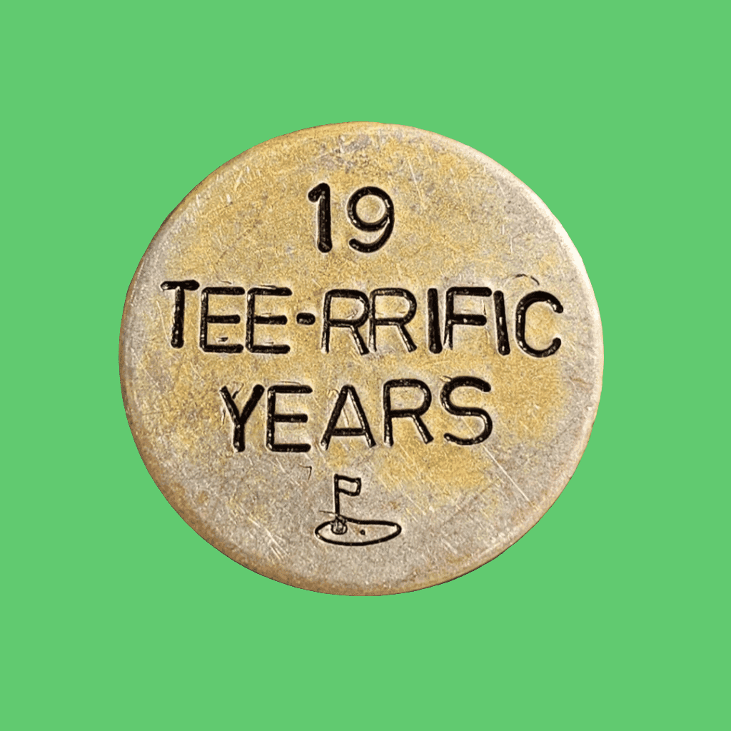 19 Tee-rrific Years 19th Bronze Anniversary Golf Ball Marker Gifts For Husband19 Years