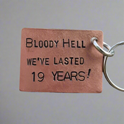 Bloody Hell We've Lasted 19 Years Keyring Husband Wife Gifts For Him Her 19th Copper Anniversary Love Wedding Keychain Funny