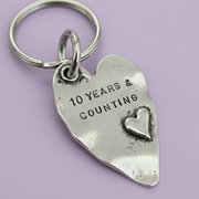 10 Years And Counting 10th Wedding Anniversary Aluminium Gifts For Him Her Keychain Husband