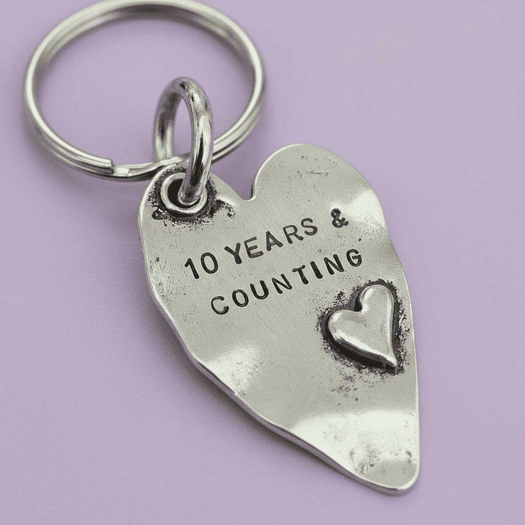 10 Years And Counting 10th Wedding Anniversary 10th Anniversary giftGifts For Him Her Keychain Husband