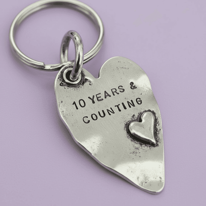 10 Years And Counting 10th Wedding Anniversary 10th Anniversary giftGifts For Him Her Keychain Husband