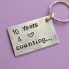 10 YEARS & COUNTING 10th Wedding Anniversary Gifts For Him Her Personalised Husband Wife AluminiumTin Keyring