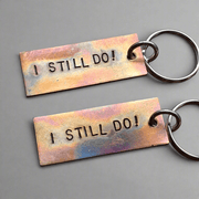 Bronze Anniversary Gift I STILL DO Pair Keychain Keyrings Set Of 2 Husband Wife