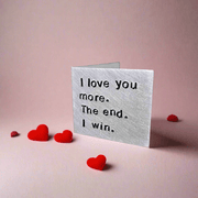 Personalised I Love You More The End I Win Metal Fathers Day Card Anniversary Birthday