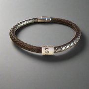 Black Leather Braided Bracelet Personalised Christmas Gifts Jewellery