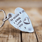 11 Years And I Steel Love You Heart Keyring 11th Wedding Anniversary Gifts Keychain