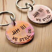 Tally Mark Of 8 Years 8th We Still Do Keyring Set Bronze Wedding Anniversary Gifts Personalised Keychain