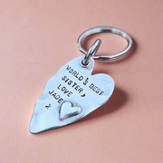 Worlds Best Sister Keychain Gift Personalised Heart Keychain Christmas Birthday