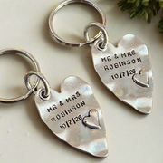 Mr And Mrs Personalised Wedding Day Keychain Keyring Set Anniversary Gift